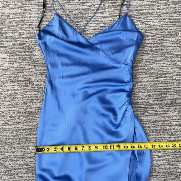 NWT Ser.O.Ya Emma Dress Marina Blue Medium Silk Revolve - Picture 10 of 15